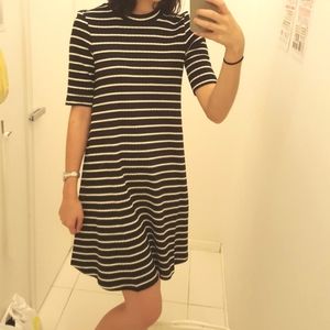 UniQlo, Small, Black and White Sweater Dress